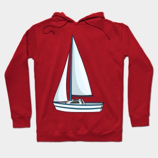 Sailboat cartoon illustration Hoodie